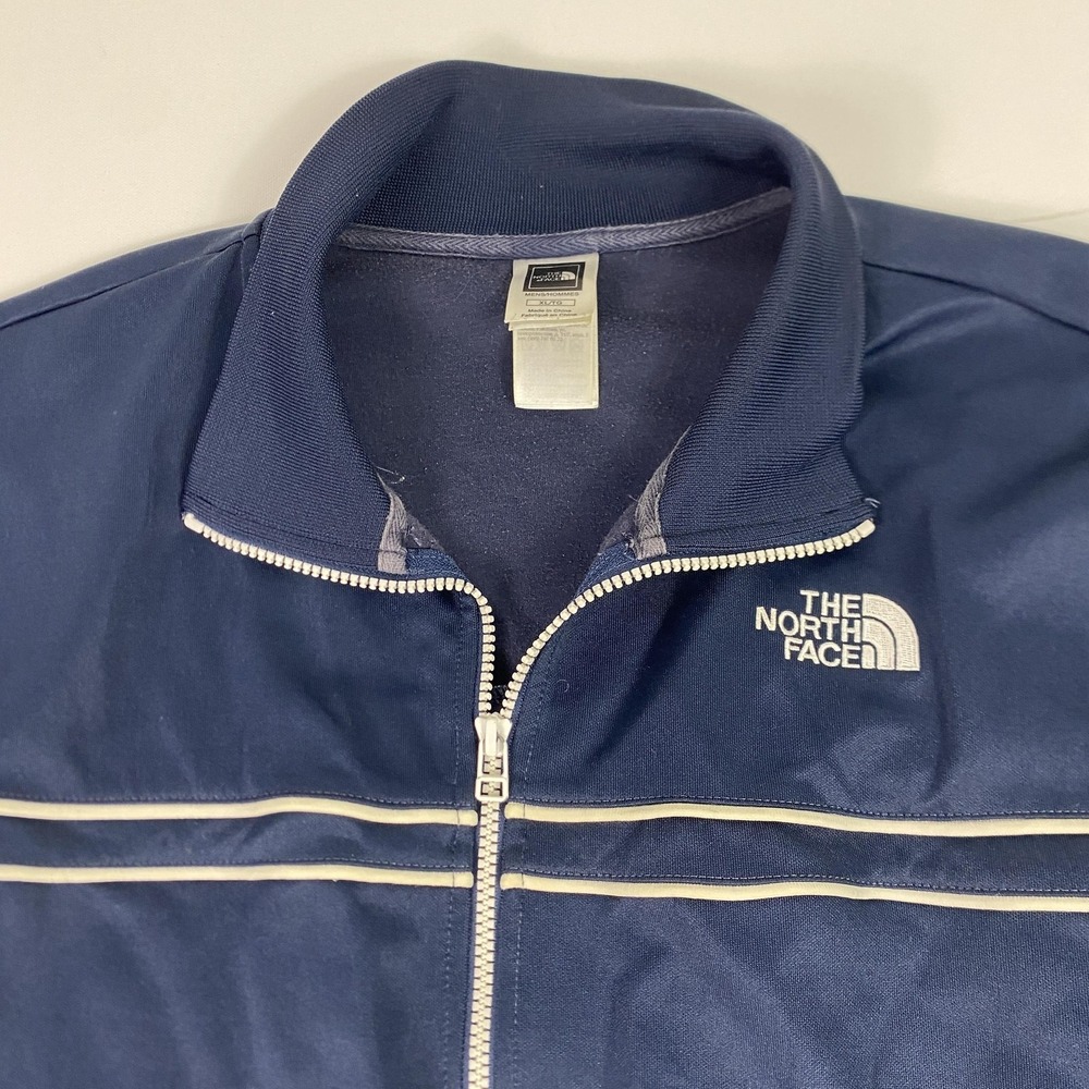 The North Face Jacket Mens XL Blue Full‎ Zip Track Athletic Logo Sweatshirt